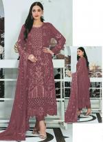Faux Georgette Purple Traditional Wear Embroidery Work Pakistani Suit